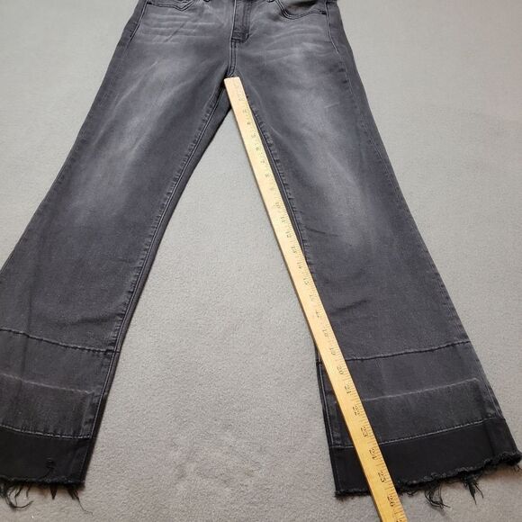 HIDDEN Raw Hem Ankle Flare Leg Jeans Black/Grey Mid Rise Jeans size 27 - Picture 13 of 14